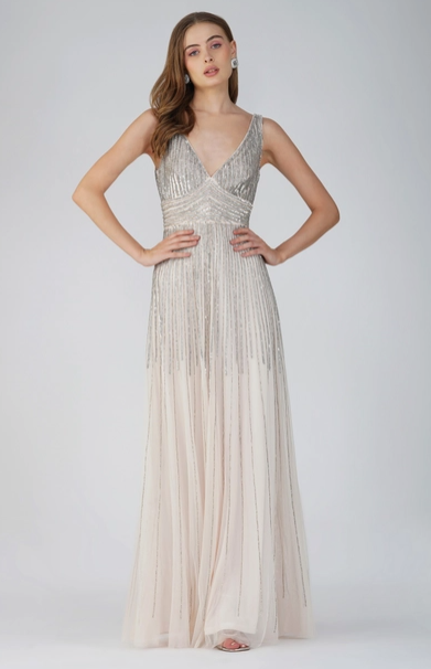 Lorelai Powder Pink Embellished Maxi Dress